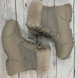 UGG Men's Butte Mono Waterproof Leather & Wool Winter Snow Boot Putty